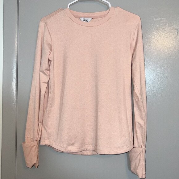 Athleta Girl Long Sleeve with Thumb Holes Light Pink Size XL/14 - Picture 1 of 5